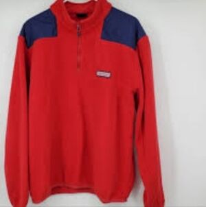 Vineyard Vines Red and Navy Zip Up Sweater